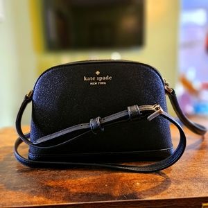 Kate Spade Black Tinsel Small Dome Crossbody